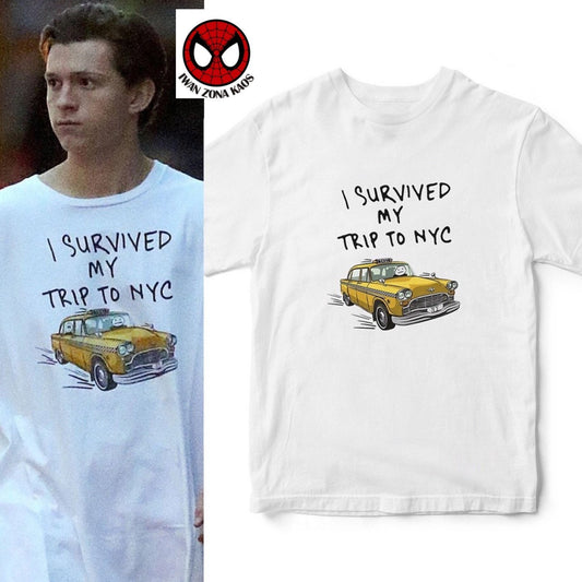 t-shirt spiderman i survived my trip to nyc peter parker / marvel