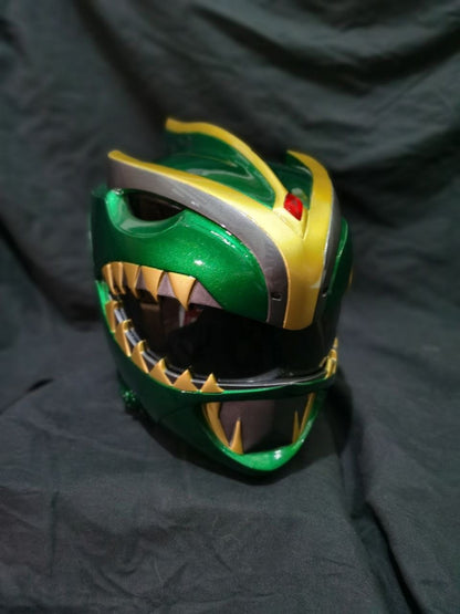 Green ranger sentries bat in the sun custom helmet