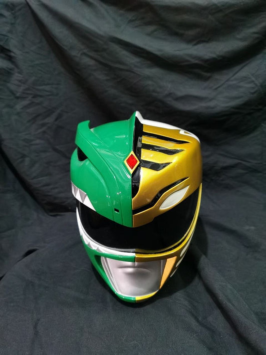 two face green white ranger custom helmet
